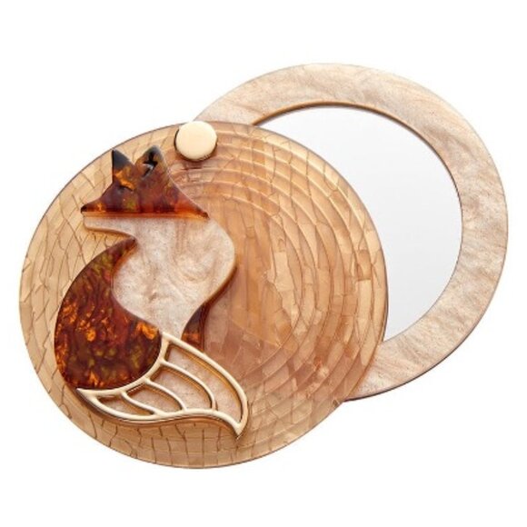 Erstwilder Accessories - Erstwilder La Formidable Fauve Mirror Compact. NIB. Fox Mirror.